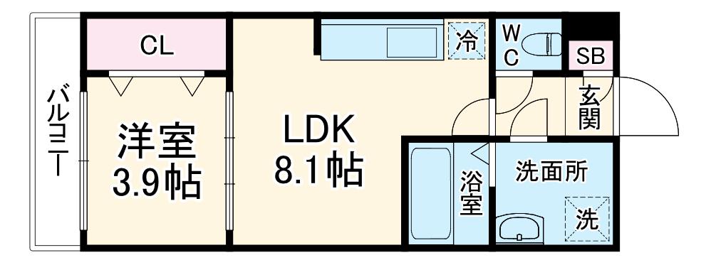 ジーメゾン大宮大成町(1LDK/1階)の間取り写真