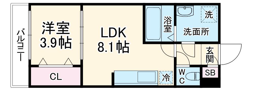 ジーメゾン大宮大成町(1LDK/1階)の間取り写真
