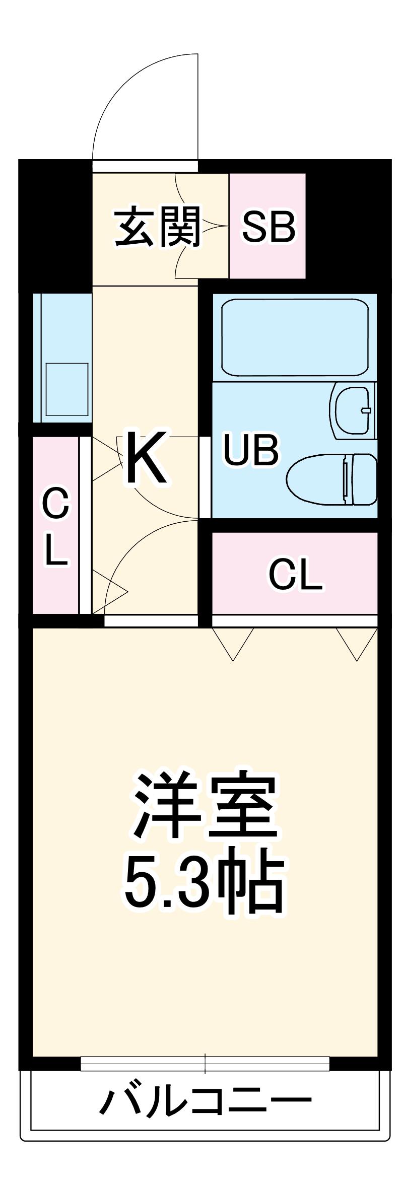 SKI南行徳(1K/2階)の間取り写真