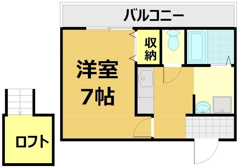 アパートメントSAI(1K/2階)の間取り写真