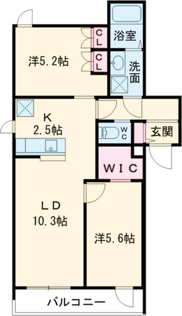 FOREST MAISON KOMAGOME ノース(2LDK/1階)の間取り写真