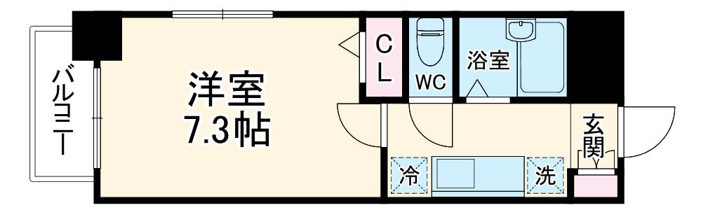 エシッド行徳(1K/1階)の間取り写真