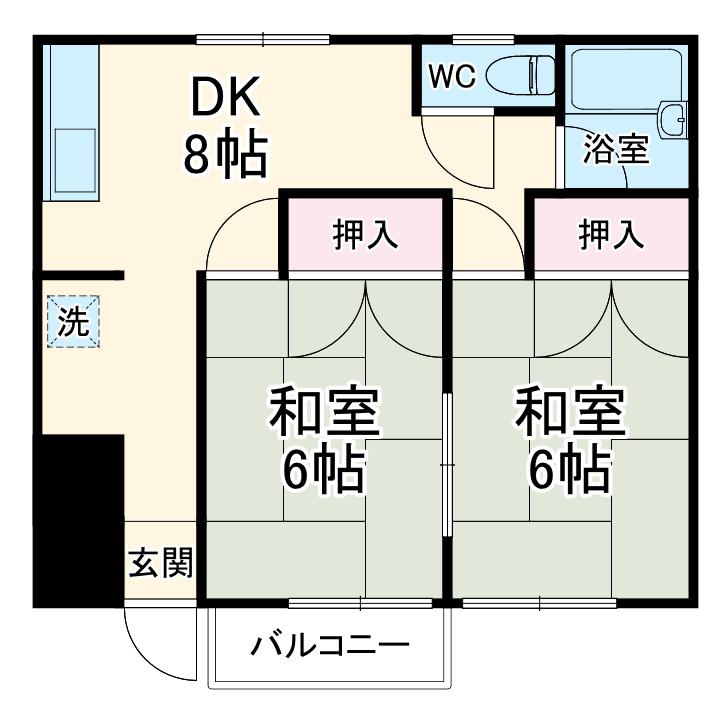 小菊荘(2DK/1階)の間取り写真