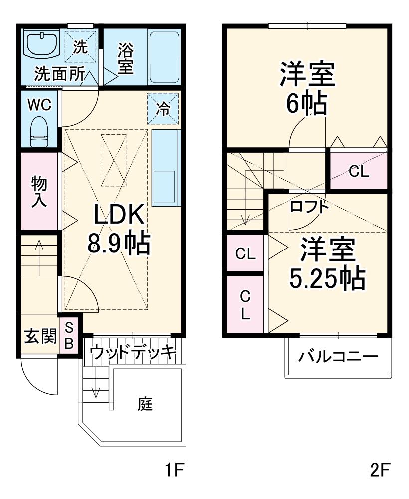 プランタンユキ(2LDK)の間取り写真