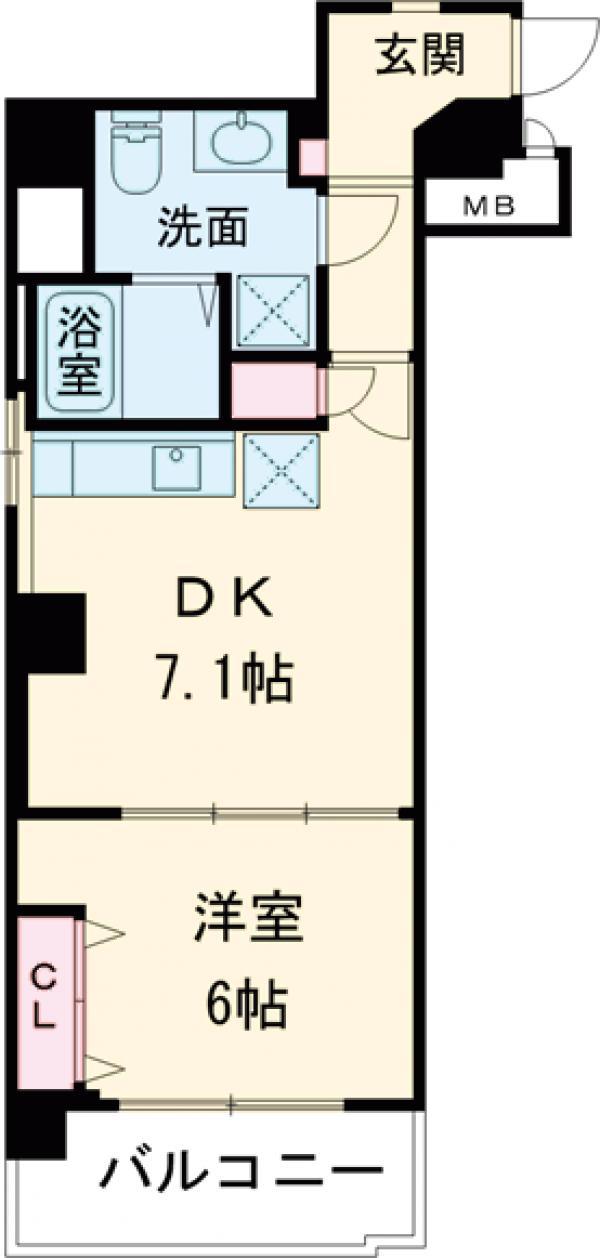 ニューハイツ高田馬場(1DK/8階)の間取り写真