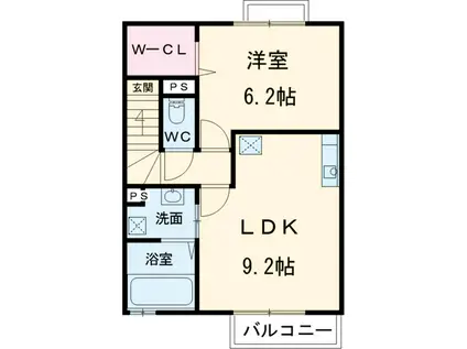 グランパレス(1LDK/2階)の間取り写真