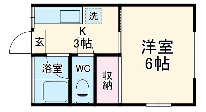 ママスアンドパパス(1K/1階)の間取り写真