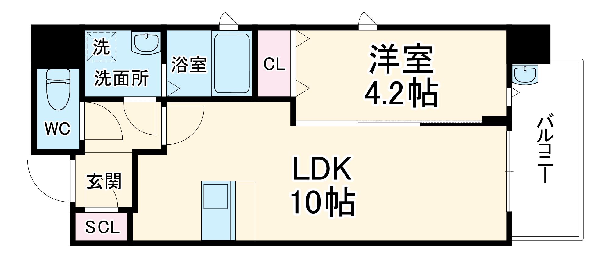 VERTICE四条富小路(1LDK/3階)の間取り写真