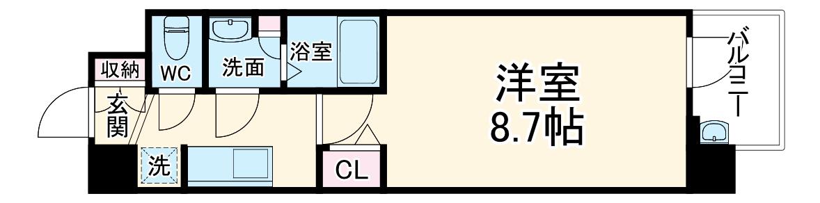 VERTICE四条富小路(1K/4階)の間取り写真