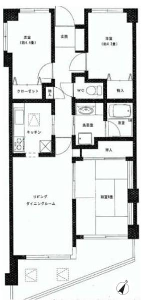 プリマール鶴見(3LDK/1階)の間取り写真