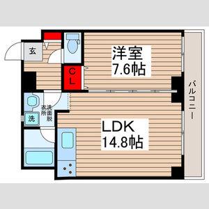 JKタワー千葉登戸(1LDK/5階)の間取り写真