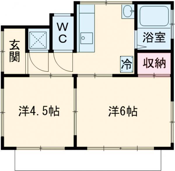 水戸線 新治駅 徒歩8分 1階建 築57年(2K)の間取り写真