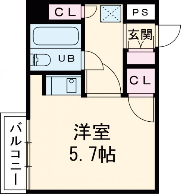 ライオンズマンション神楽坂第6(ワンルーム/3階)の間取り写真