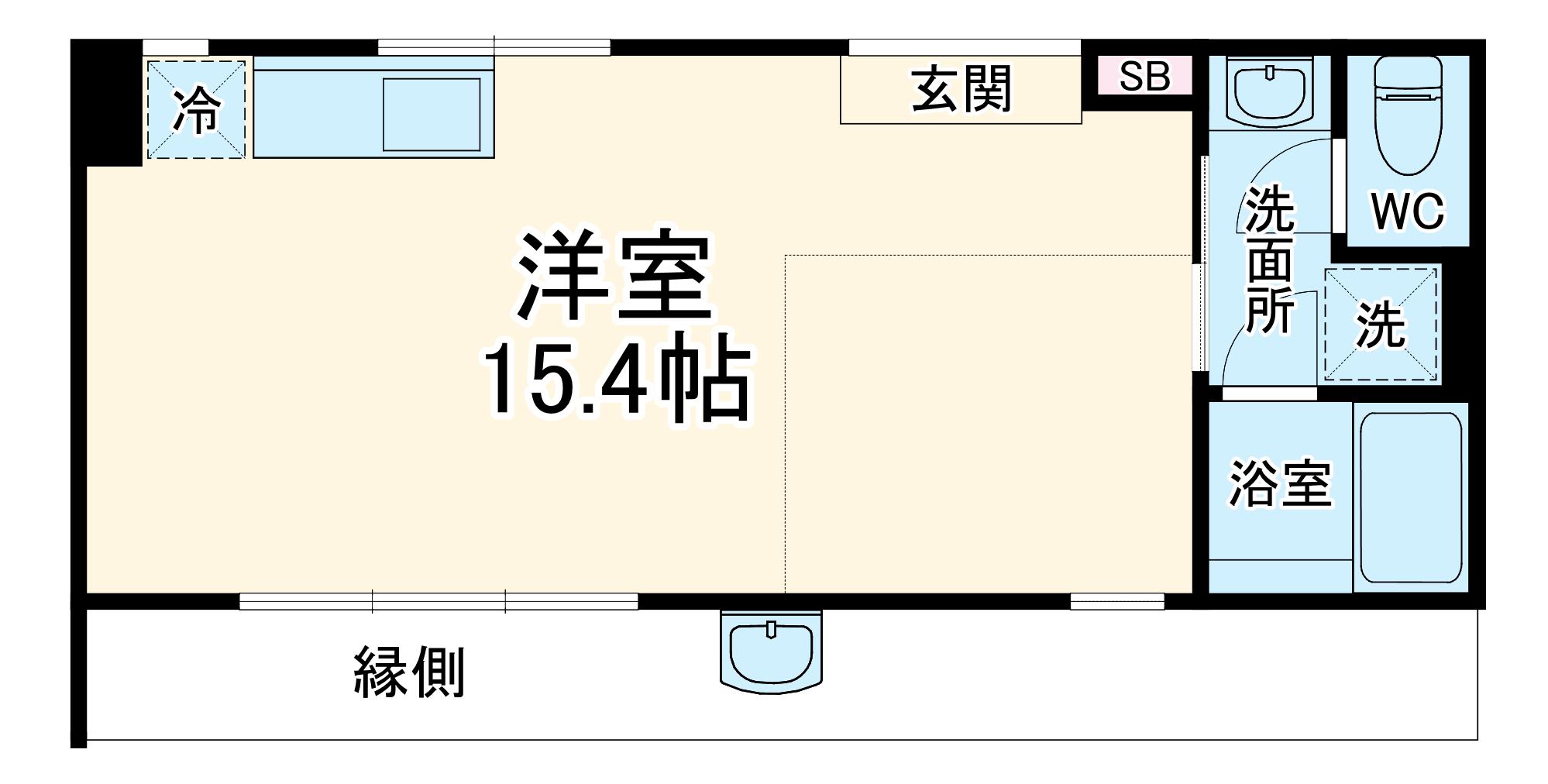 THE ORCHARD YAHATA C棟(1LDK/1階)の間取り写真