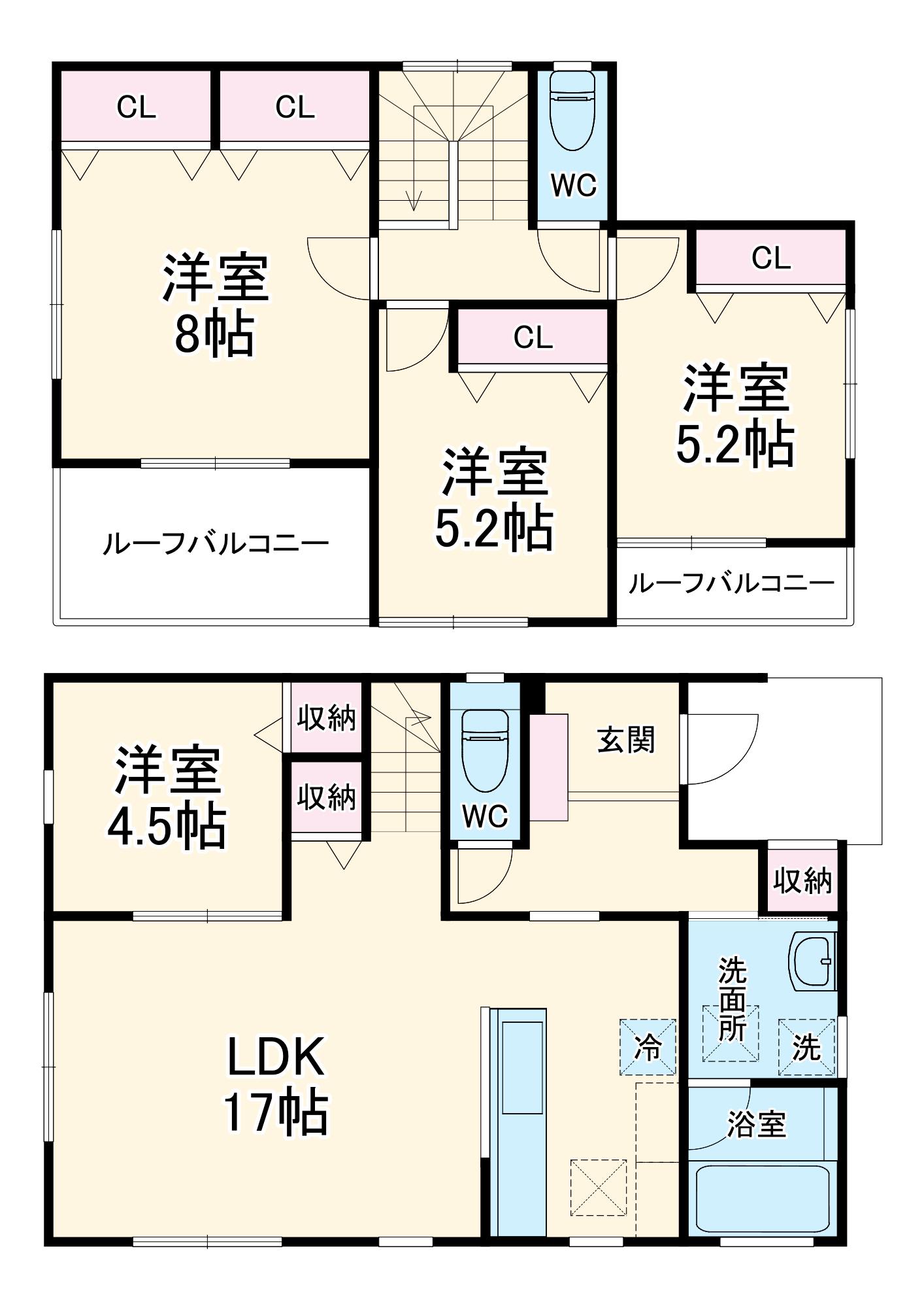 つくばエクスプレス 流山セントラルパーク駅 徒歩12分 2階建 築1年(4LDK)の間取り写真