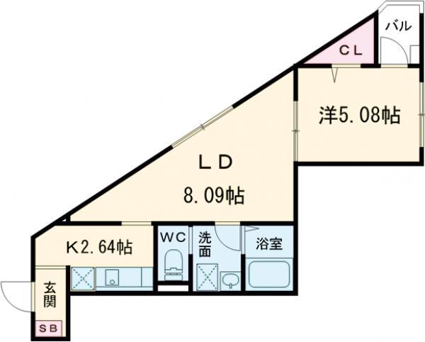 立川セイワレジデンス3(1LDK/3階)の間取り写真
