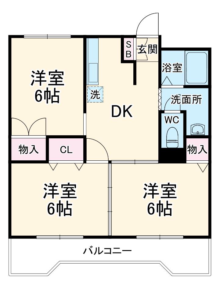 サンエイハイム(3DK/3階)の間取り写真