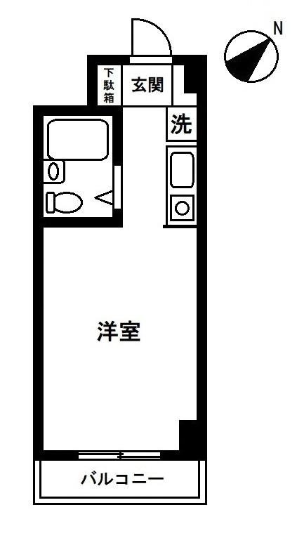 ほしのビル(ワンルーム/2階)の間取り写真