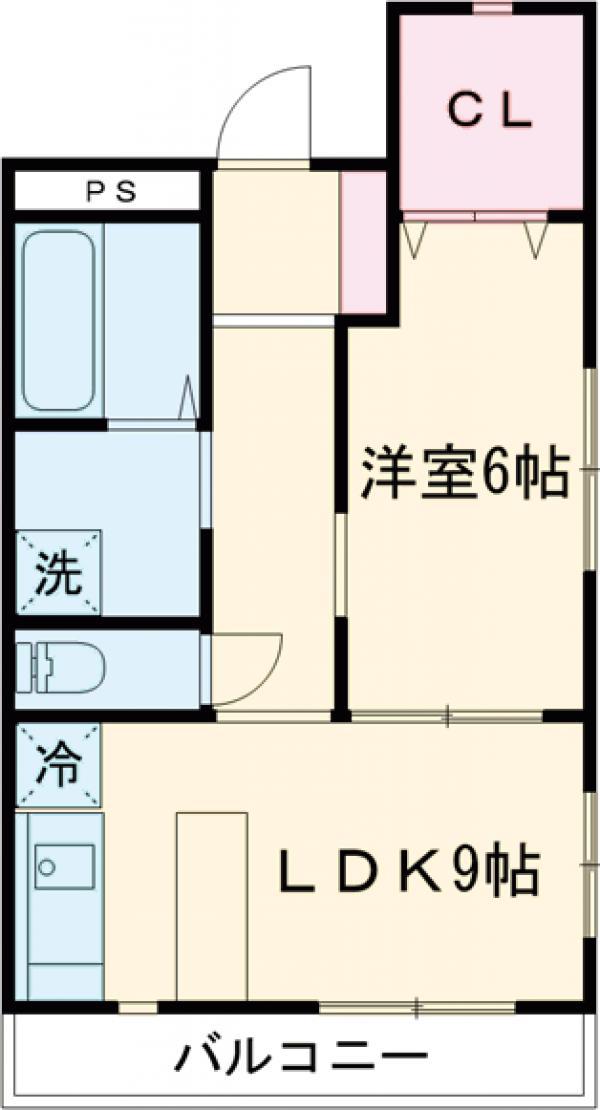 TKマンション(1LDK/3階)の間取り写真
