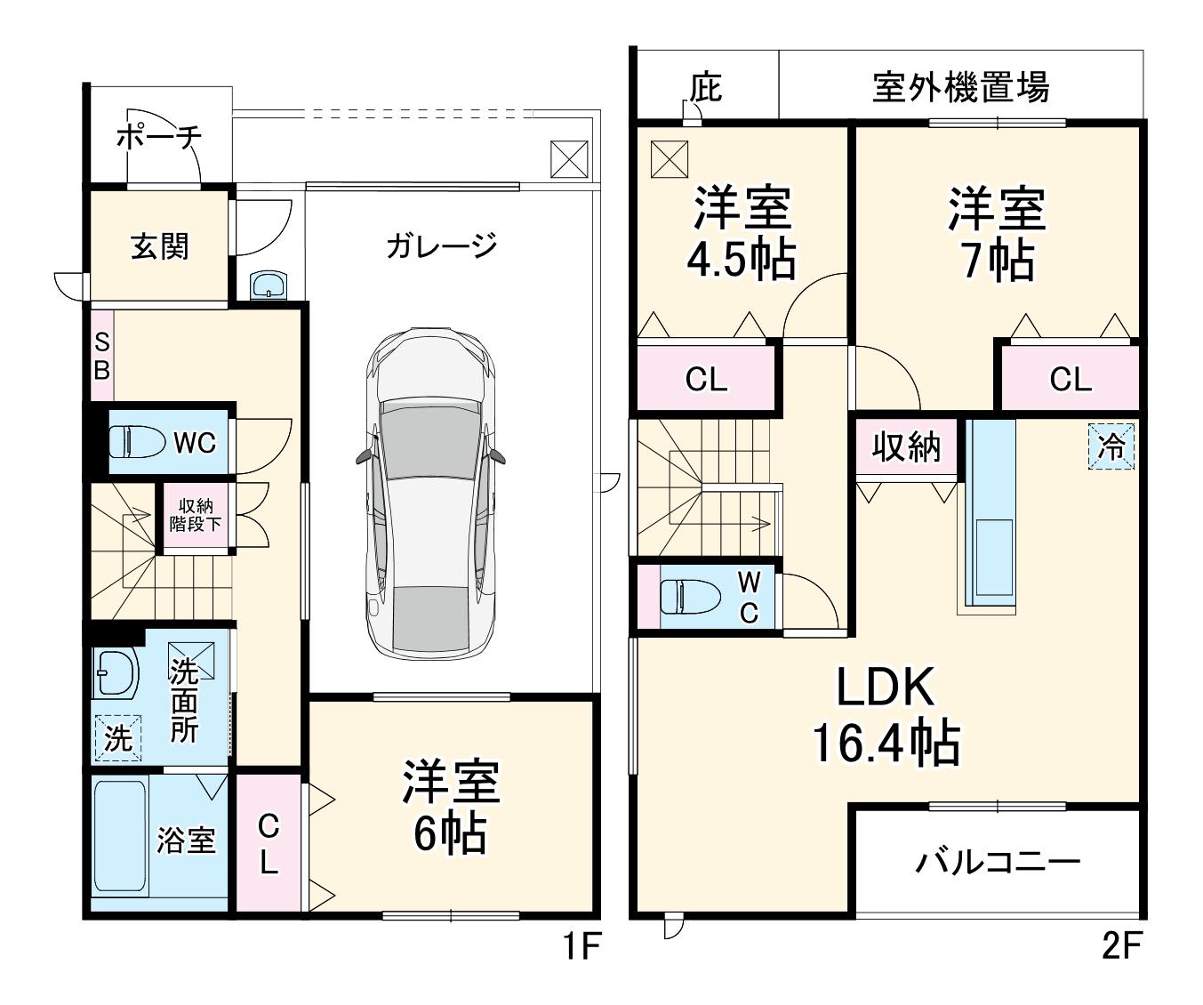 JR東海交通城北線 比良駅(愛知) 徒歩27分 2階建 築1年(3LDK)の間取り写真