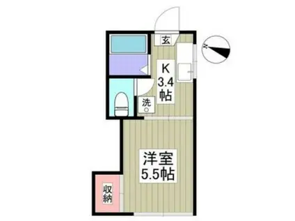 サンライズコーポ 幕張本郷Ⅱ(1K/2階)の間取り写真