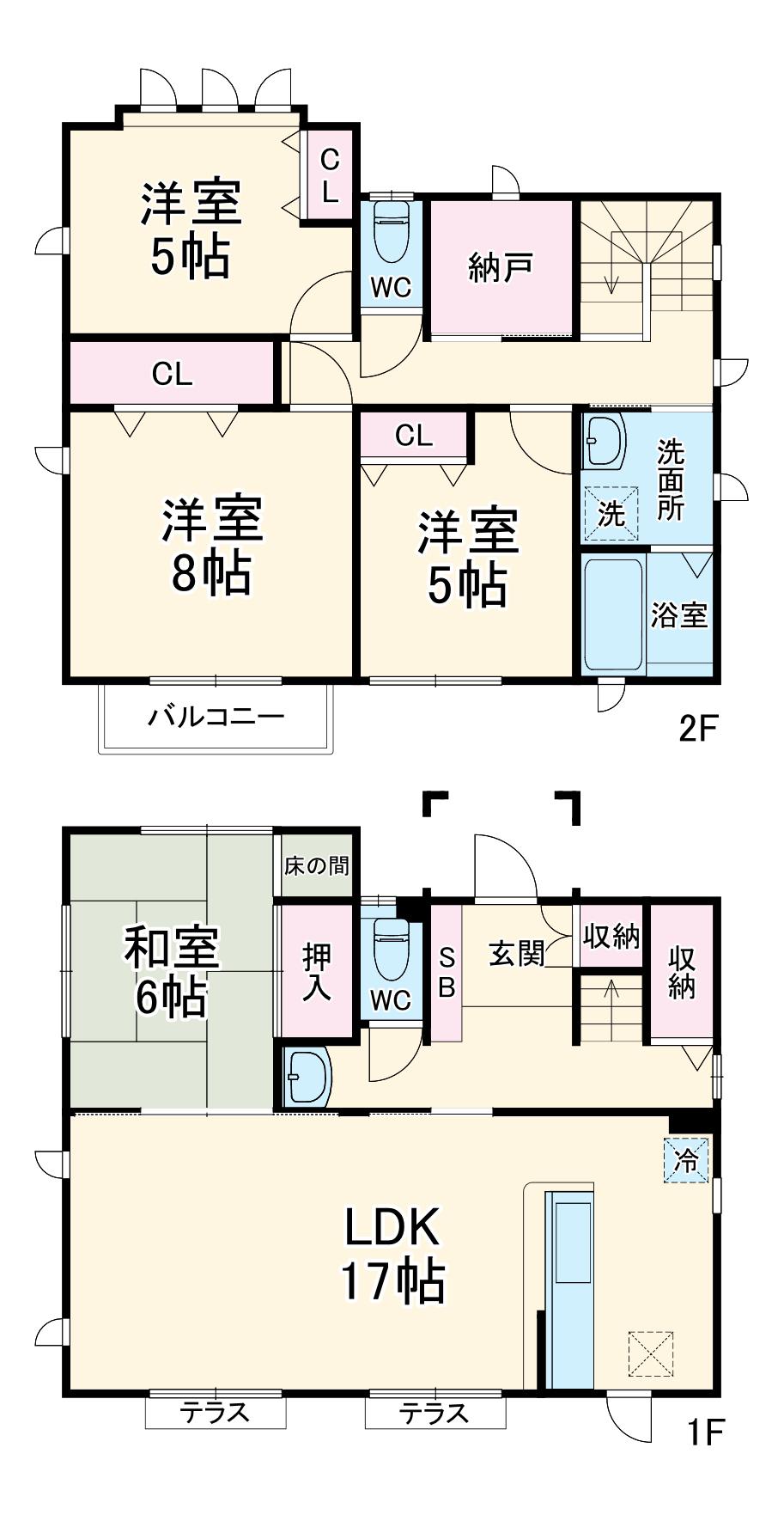 東葉高速鉄道 船橋日大前駅 徒歩10分 2階建 築22年(4SLDK)の間取り写真