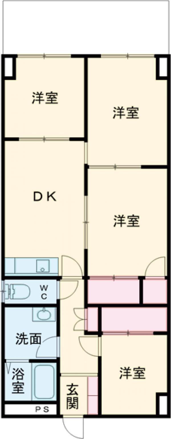 友愛コーポ(4DK/8階)の間取り写真