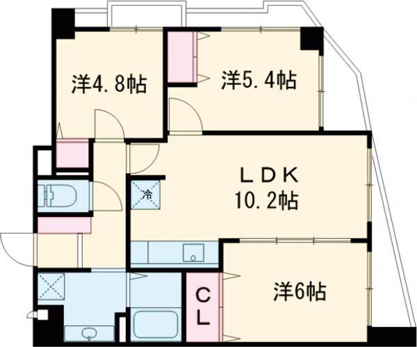 セイガステージ分倍河原Ⅱ(3LDK/4階)の間取り写真
