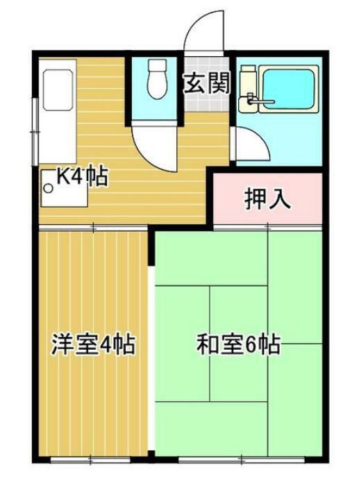 見谷荘(2K/2階)の間取り写真