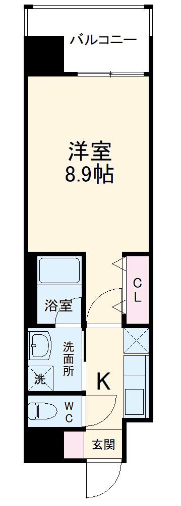 ステージグランデ山王(1K/1階)の間取り写真