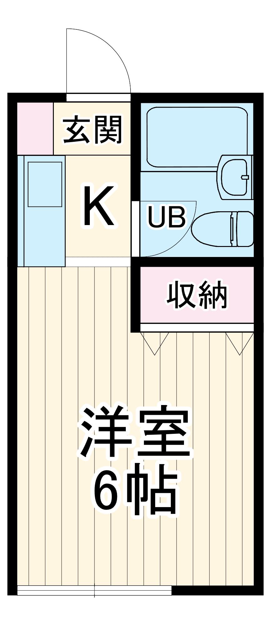 ハイツ輝A棟(ワンルーム/2階)の間取り写真