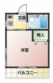 ドエル佐貫(1K/1階)の間取り写真