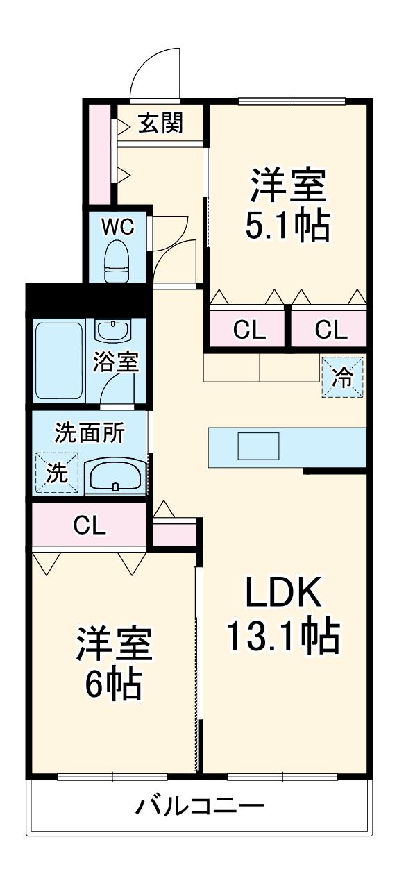 マルエイハイツ(2LDK/3階)の間取り写真