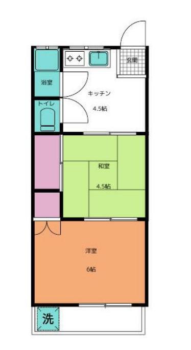 めぐみハイツ(2DK/1階)の間取り写真