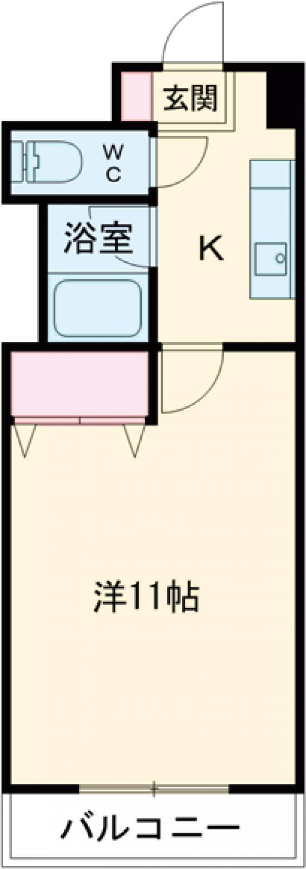 NARABU五番館(1K/2階)の間取り写真