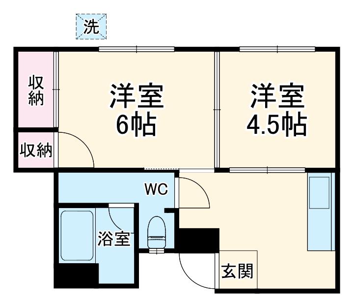 パールマンション(2K/1階)の間取り写真