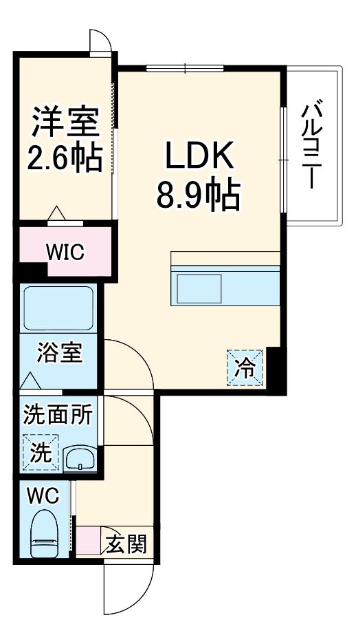 KEIAI RESIDENCE 五香Ⅱ(1LDK/2階)の間取り写真