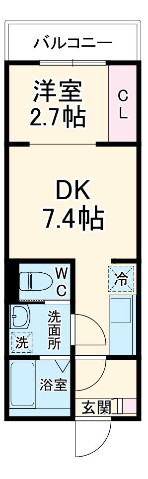 KEIAI RESIDENCE 五香Ⅱ(1DK/2階)の間取り写真