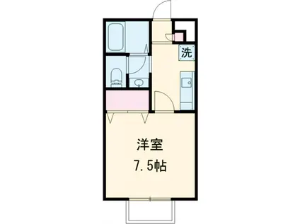 AQUT3(1K/1階)の間取り写真