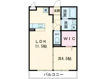 ウィステリア(1LDK/3階)の間取り写真