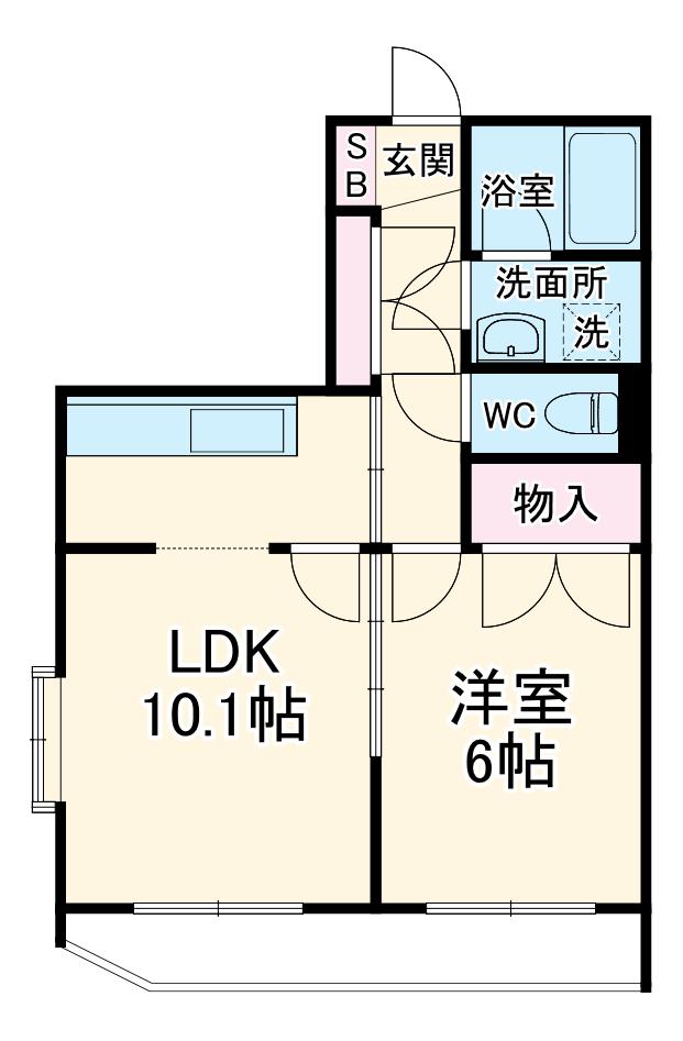 サンパティオ玉穂(1LDK/5階)の間取り写真