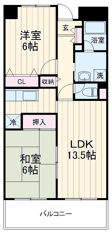 タカソービル(2LDK/3階)の間取り写真