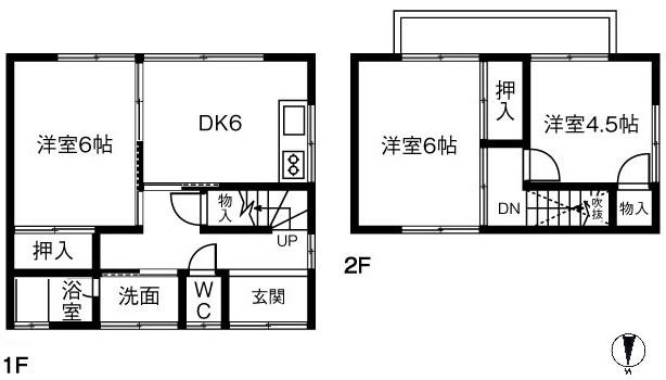 ムサシハウス(3DK/1階)の間取り写真