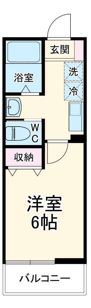 MELLAS西大宮Ⅳ(1K/2階)の間取り写真