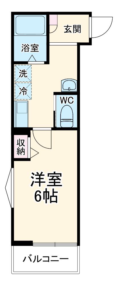 MELLAS西大宮Ⅳ(1K/2階)の間取り写真