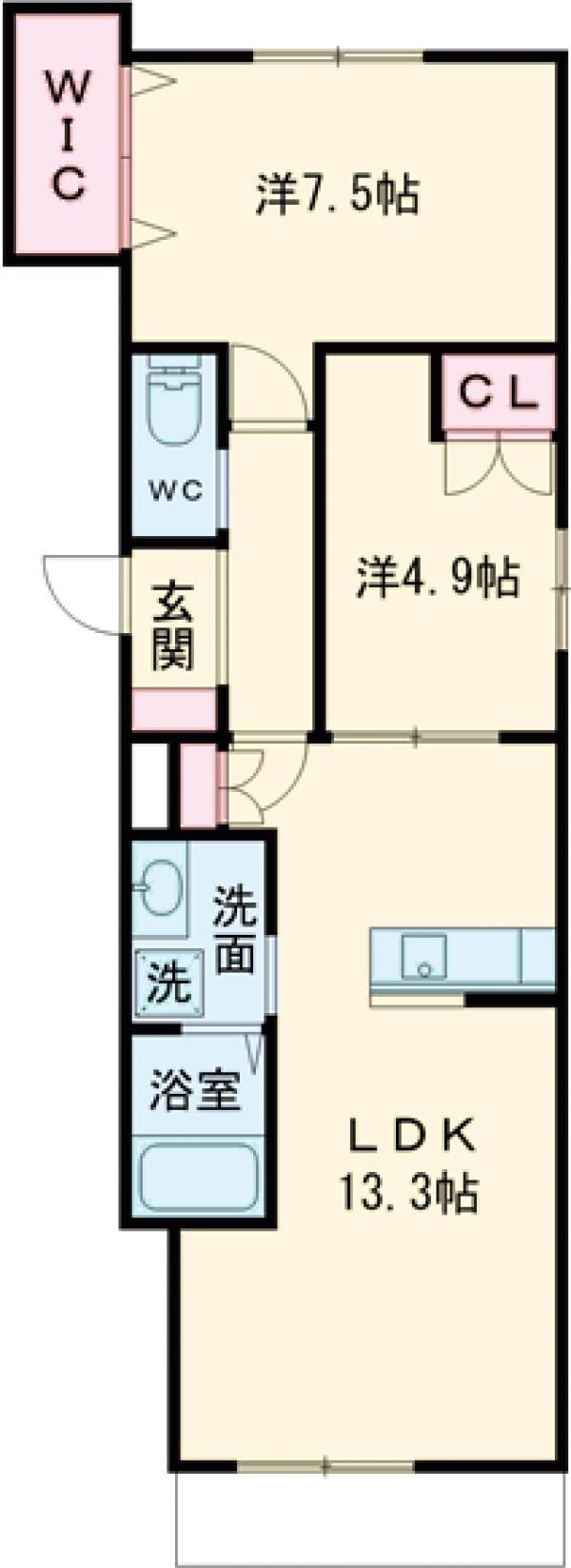 ベル・クレア(2LDK/1階)の間取り写真