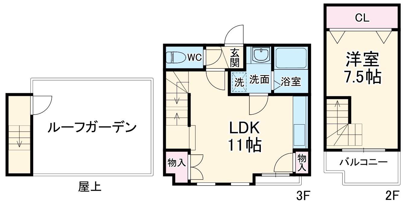 グレイスヴィラ(1LDK/2階)の間取り写真