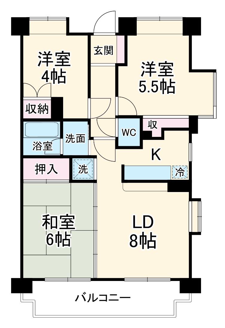 マイキャッスル橋本(3LDK/3階)の間取り写真