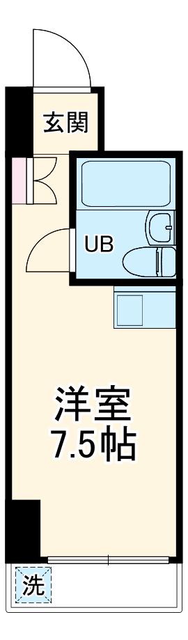 ライオンズマンション伊勢佐木長者町第2(ワンルーム/2階)の間取り写真