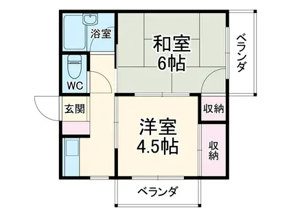 メゾンコリーヌⅡ(2K/2階)の間取り写真